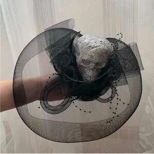 Elegant Black and Silver Skull Head Piece